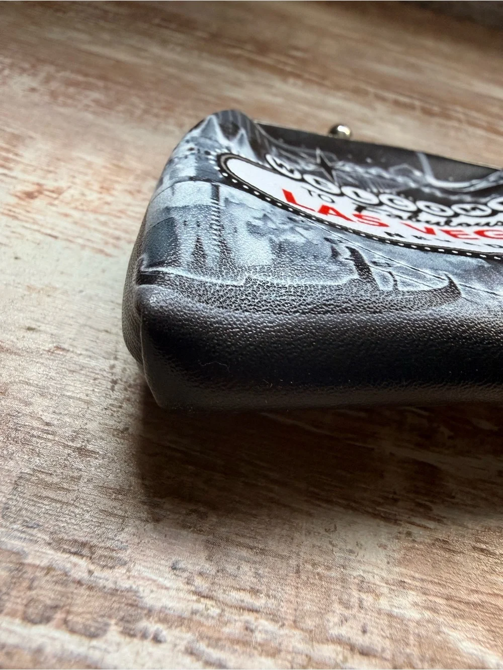 Las Vegas Black Coin Purse with Silver Frame
